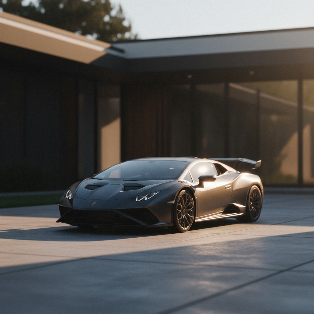Real car in driveway