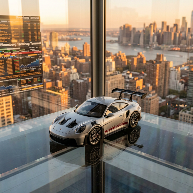 Marcus Webb's Porsche 911 GT3 RS on desk