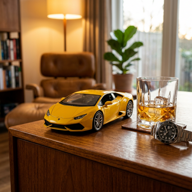 Daniel Reeves's Lamborghini Huracán on desk